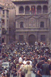 La Plaza Espaa abarrotada de motos